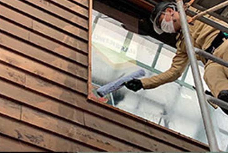 高所窓ガラス清掃